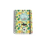 Dohe WWF Tropic Agenda Escolar 25/26 Espiral Wireo A5 - Semana Vista - Papel 80g/m2 - 4 Hojas de Pegatinas - Cubierta de Carton Plastificado - Cierre con Goma Elastica