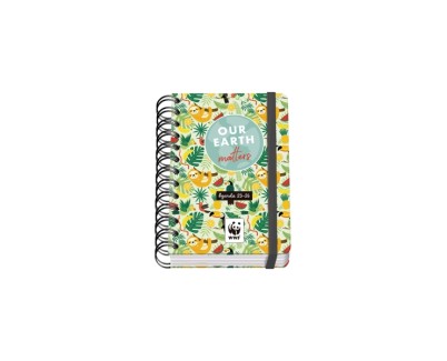 Dohe WWF Tropic Agenda Escolar 25/26 Espiral Wireo A6 - Dia Pagina - Papel 80g/m2 - 4 Hojas de Pegatinas - Cubierta de Carton Plastificado - Cierre con Goma Elastica