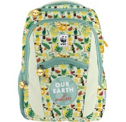 Dohe WWF Tropic Mochila Escolar - Compartimento Principal con Bolsillo Acolchado - Bolsillos Laterales para Bebidas - Espalda Acolchada - Doble Asa Superior - Fabricada en Poliester - Medidas 31,5x40x11cm