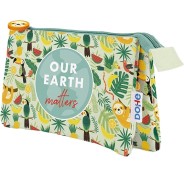 Dohe WWF Tropic Portatodo Triple - Cierre Doble con Cremallera y Tirador de Goma