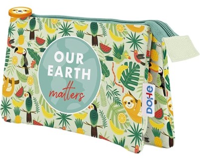 Dohe WWF Tropic Portatodo Triple - Cierre Doble con Cremallera y Tirador de Goma