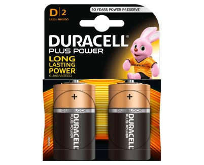Duracell MN1300B2 Pilas Alcalinas D LR20 1.5V Plus Power (2 unidades)