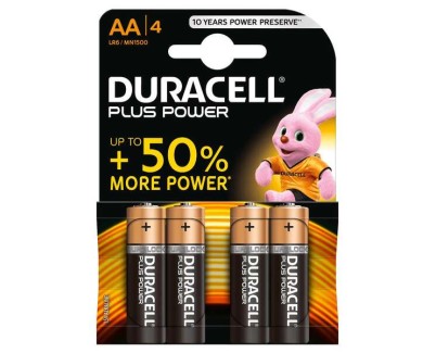 Duracell MN1500B4 Pilas Alcalinas AA LR6 1.5V Plus Power (4 unidades)