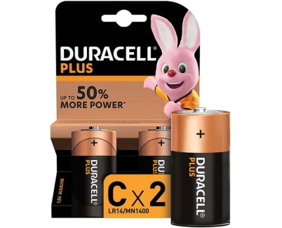 Duracell Pilas Alcalinas C Plus LR14 1.5V - 2 Unidades