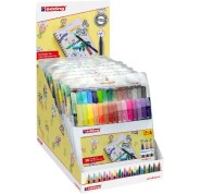 Edding 1200 Expositor con 10 Packs de 30 Rotuladores - Punta Redonda - Tinta con Base de Agua - Colores Clasicos, Neon y Pastel Surtidos