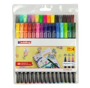 Edding 1200 Pack de 30 Rotuladores - Punta Redonda - Tinta con Base de Agua - Colores Clasicos, Neon y Pastel Surtidos
