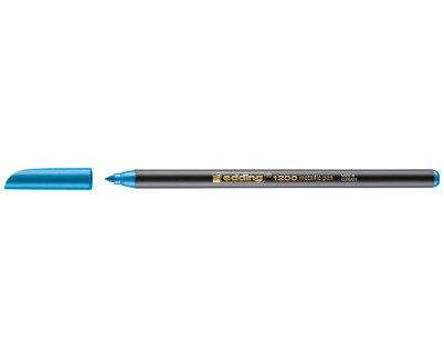 Edding 1200 Rotulador - Punta Redonda - Trazo 1mm - Tinta con Base de Agua - Color Azul Metalizado