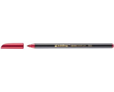 Edding 1200 Rotulador - Punta Redonda - Trazo 1mm - Tinta con Base de Agua - Color Rojo Metalizado