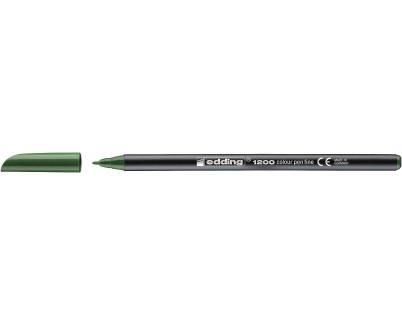 Edding 1200 Rotulador - Punta Redonda - Trazo 1mm - Tinta con Base de Agua - Color Verde Oliva