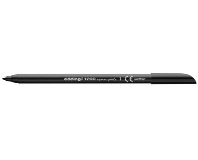 Edding 1200 Rotulador - Punta Redonda - Trazo entre 0.5 y 1 mm. - Tinta con Base de Agua - Color Negro
