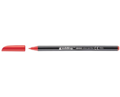 Edding 1200 Rotulador - Punta Redonda - Trazo entre 0.5 y 1 mm. - Tinta con Base de Agua - Color Rojo