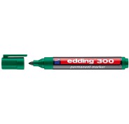 Edding 300 Rotulador Permanente - Punta Redonda - Trazo entre 1.5 y 3 mm. - Tinta Casi Inodora - Capuchon con Clip - Secado Rapido - Color Verde