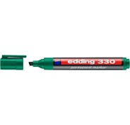 Edding 330 Rotulador Permanente - Punta Biselada - Trazo entre 1 y 5 mm. - Tinta casi Inodora - Capuchon con Clip - Secado Rapido - Color Verde