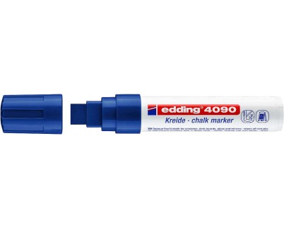 Edding 4090 Rotulador de Tiza Liquida - Punta Biselada - Trazo entre 4 y 15mm - Olor Neutro - Color Azul