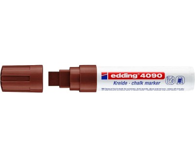 Edding 4090 Rotulador de Tiza Liquida - Punta Biselada - Trazo entre 4 y 15mm - Olor Neutro - Color Marron