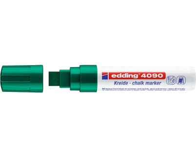 Edding 4090 Rotulador de Tiza Liquida - Punta Biselada - Trazo entre 4 y 15mm - Olor Neutro - Color Verde