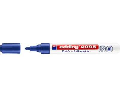 Edding 4095 Rotulador de Tiza Liquida - Punta Redonda - Trazo entre 2 y 3mm - Olor Neutro  - Color Azul