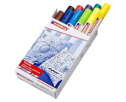 Edding 4500 Pack de 10 Rotuladores Permanentes para Textil - Punta Redonda - Trazo 2-3mm - Olor Neutro - Secado Rapido - Colores Surtidos