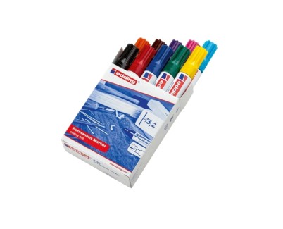 Edding 500 Pack de 10 Rotuladores Permanentes - Punta Biselada - Trazo entre 2 y 7mm - Recargable - Secado Instantaneo - Colores Surtidos