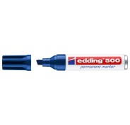 Edding 500 Rotulador Permanente - Punta Biselada - Trazo entre 2 y 7 mm. - Recargable - Secado Instantaneo - Color Azul