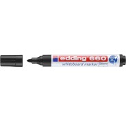 Edding 660 Rotulador para Pizarra Blanca - Punta Redonda - Trazo entre 1.5 y 3 mm. - Tinta Pigmentada - Recargable - Borrable en Seco - Color Negro