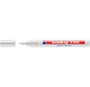 Edding 750 Rotulador Permanente - Punta Redonda - Trazo entre 2 y 4 mm. - Tinta Opaca - Secado Rapido - Color Blanco