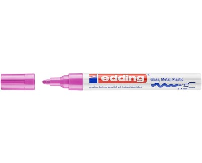 Edding 750 Rotulador Permanente - Punta Redonda - Trazo entre 2 y 4 mm. - Tinta Opaca - Secado Rapido - Color Rosa