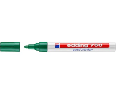 Edding 750 Rotulador Permanente - Punta Redonda - Trazo entre 2 y 4 mm. - Tinta Opaca - Secado Rapido - Color Verde