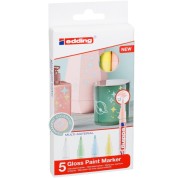 Edding 751 Pack de 5 Rotuladores Permanentes - Punta Redonda - Trazo entre 1 y 2 mm. - Tinta Opaca - Secado Rapido - Colores Surtidos Pastel Edding 751 Pack de 5 Rotuladores Permanentes - Punta Redonda - Trazo entre 1 y 2 mm. - Tinta Opaca - Secado Rapido - Colores Surtidos Pastel