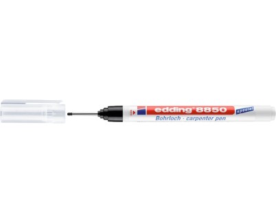 Edding 8850 Marcador para Taladros - Punta Extralarga 20mm - Trazo 1mm - Secado Rapido - Color Negro