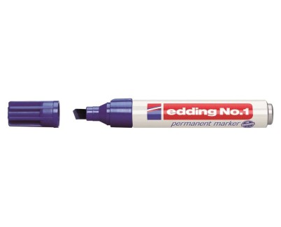 Edding N&ordm;1 Rotulador Permanente - Punta Biselada - Trazo entre 1 y 5 mm. - Recargable - Secado Instantaneo - Color Azul