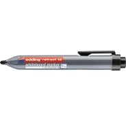 Edding Retract 12 Rotulador para Pizarra Blanca Retractil - Punta Redonda - Trazo entre 1.5 y 3mm - Recargable - Secado Rapido - Color Negro