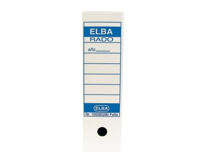 Elba Caja de Archivo Definitivo Folio Prolongado - Resistente y Duradera - Ideal para Organizar Documentos - Dise&ntilde;o Elegante y Funcional - Color Blanco y Azul