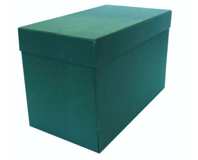 Elba Caja de Transferencia Tama&ntilde;o Folio - Lomo de 20cm - Tapa Protectora y Solapa Abatible - Fabricada en Carton Reciclado Forrado con Geltex - Medidas 38.5x25.3x20.5cm - Color Verde