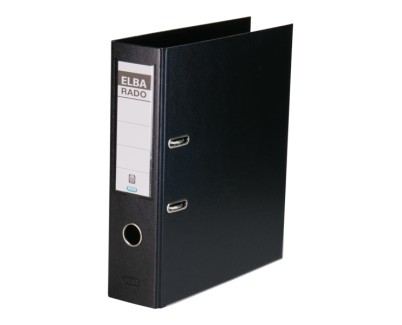 Elba Plast Archivador Tama&ntilde;o A4 - Ancho 80mm - Con Palanca y Rado - Resistente y Duradero - Fabricado en PVC - Color Negro