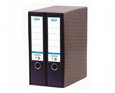 Elba Rado Top Modulo de 2 Archivadores Palanca A4 - Lomo 80mm - Forrado Exterior Plastico - Interior Papel - Color Negro