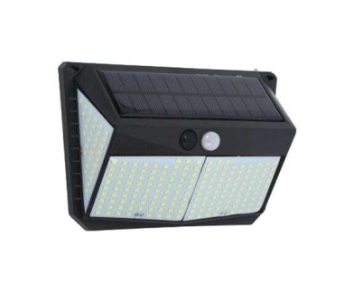 Elbat Aplique Solar 3 Caras - 250LM - Luz Fria 6500K - Sensor Movimiento - Bateria 1200mAh