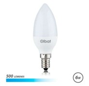 Elbat Bombilla LED C37 6W 500LM E14 Luz Fria - Ahorro de Energia - Larga Vida Util - Facil Instalacion - Color Blanco