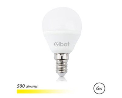 Elbat Bombilla LED G45 6W 500LM E14 Luz Calida - 3000K - Color Blanco