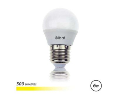 Elbat Bombilla LED G45 6W 500LM E27 Luz Calida - Ahorro de Energia - Larga Vida Util - Facil Instalacion - Color Blanco Calido