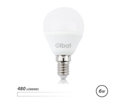 Elbat Bombilla LED G45 6W E14 480lm - 4000K Luz Blanca