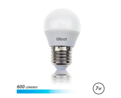 Elbat Bombilla LED G45 7W 600LM E27 Luz Fria - Ahorro de Energia - Larga Vida Util - Bajo Consumo - Color Blanco