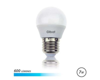 Elbat Bombilla LED G45 7W 600LM E27 Luz Fria - Ahorro de Energia - Larga Vida Util - Bajo Consumo - Color Blanco