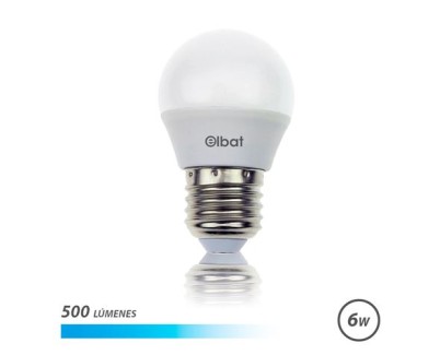 Elbat Bombilla LED G45 E27 6W 500 Lumenes - Luz Fria - Color Blanco