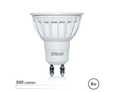 Elbat Bombilla LED GU10 6W 560LM Luz Blanca - Ahorro Energetico - Larga Duracion - Facil Instalacion - Color Blanco