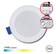 Elbat Downlight Circular 18W - 1440Lm - Selector 3 Temperaturas+Sobrepared - Color Blanco