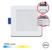 Elbat Downlight Cuadrado 24W - 1920Lm - Selector 3 Temperaturas+Sobrepared - Color Blanco
