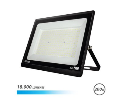 Elbat Foco LED Serie Super Slim 200W - 18000 Lumenes - 6500K Luz Fria - IP65 Para Uso en Exterior