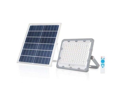 Elbat Foco Solar Led 50W - 1440LM - Luz Fria 6500K - Autonomia hasta 2 Dias - Control Remoto - IP67
