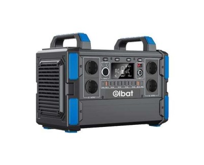 Elbat Generador de Energia Portatil - 1000W - Bateria de Litio 327.600Mah - Funcion BMS - Carga con Panel Solar - Incluye Adaptador Ac y Cargador de Coche - Puertos USB y Tipo C - Color Negro